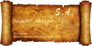 Sajgó Attila névjegykártya